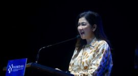 Dirjen KPM tegaskan peran KIM sebagai penggerak program prioritas dan pelindung ruang digital anak pada puncak KIMFest 2025 di Kota Tangerang. foto: Ditjen KPM/IGID-InfoPublik/ Agus Siswanto